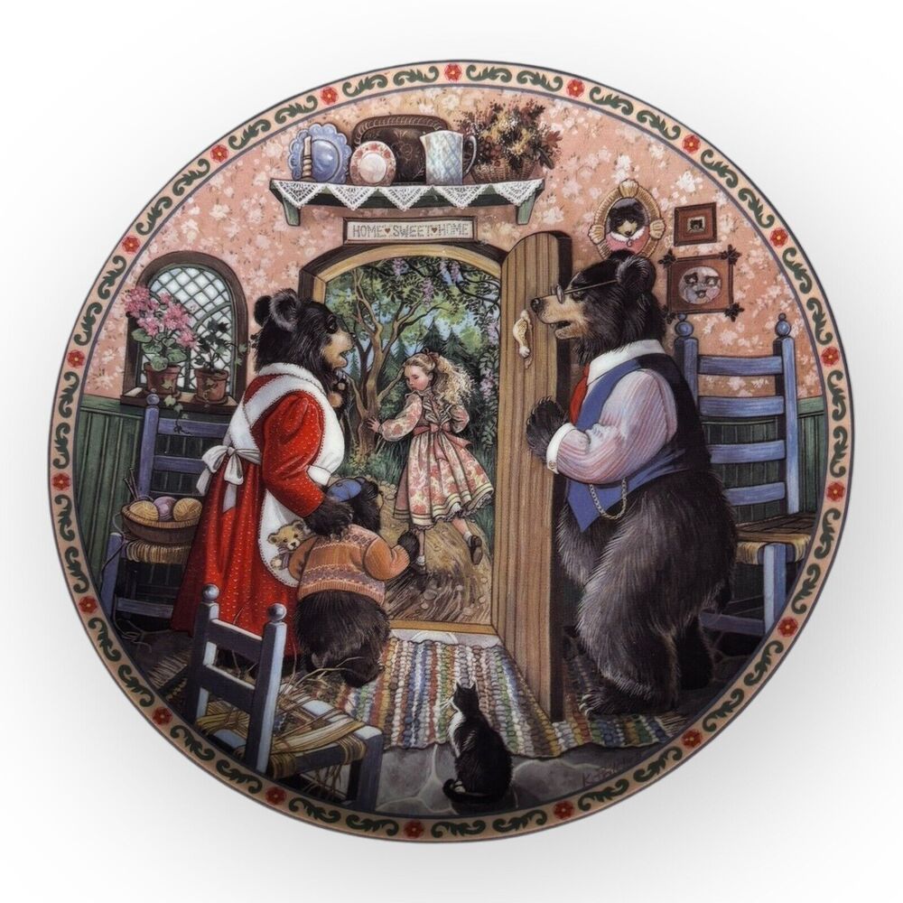 Franklin Mint Storybook Bear Decorative‎ Plate Fairy Tale Cottagecore